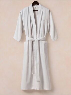 The Ritz Carlton Pique Kimono Robe White OS NWT